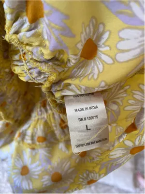 Girl Soul Yellow Daisy Floral Smocked Mini Dress Cottagecore Coquette Puff Sleev thumbnail 5