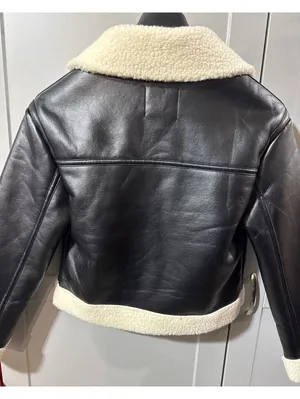 New Look Faux Leather Sherpa Jacket Size L - Cozy Chic Alert thumbnail 5