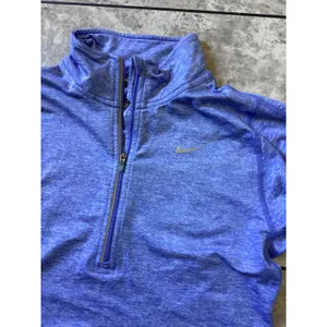 Nike Dri-FIT Womens Half Zip Running Top Purple Heather Long Sleeve XS 1740 thumbnail 2