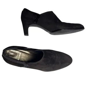 Stuart Weitzman‎ High-Vamp Suede Heeled Loafers Ankle Booties thumbnail 2