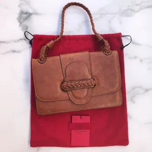 Valentino women’s Histoire braided brown leather shoulder bag thumbnail 14