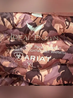 Ariat Pink Puffer Jacket Full Zip Down Filled XL thumbnail 2