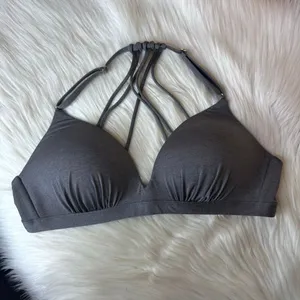 Athleta Aqualuxe Padded Bikini Top Gray Size Medium thumbnail 3