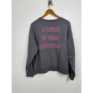 Wildfox I Wish It‎ Was Saturday Gray Sweatshirt Size Large thumbnail 2