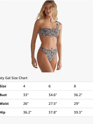 Nasty Gal Black and White One-Shoulder Floral Bikini thumbnail 3