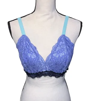 No Boundaries Lace Bralette Blue XL thumbnail 1