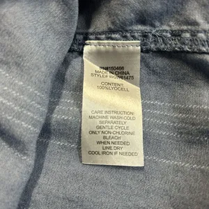 Market & Spruce Navy Blue Pinstripe Shirt Dress thumbnail 4