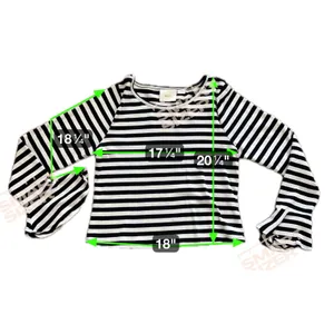 Anthropologie Maeve Flouncy Stripe Women's Blouse Top Shirt Large Ruffle Cuff‎ thumbnail 8
