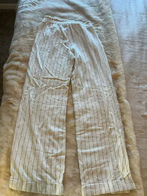 Striped Flowy Pants White Size XS thumbnail 2