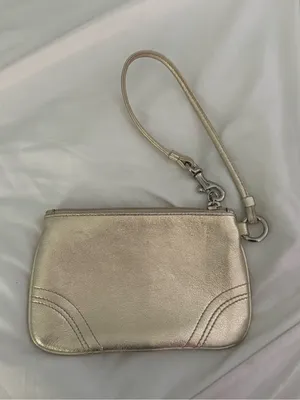 Vintage Y2K Coach Gold Metallic Wristlet thumbnail 2