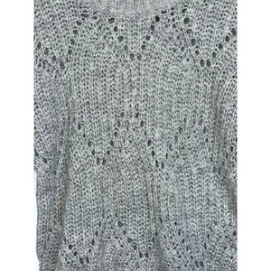 Abercrombie & Fitch Gray Wool Knit Pointelle Long Sleeve Crewneck Sweater Size S thumbnail 6