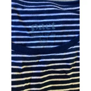 Pact Organic Cotton Striped Tank Top Navy Blue White XXL Sleeveless Crew Neck thumbnail 2