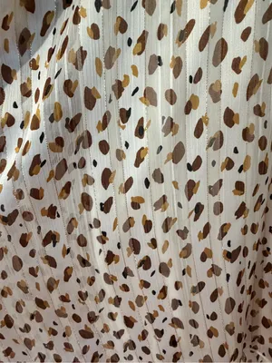 NWT Peach Love Long-Sleeve Cream Mini Autumn Dress with Brown Dot Print Size M thumbnail 4