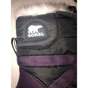 Sorel Whitney Short Lace Snow Boots Size 10 Dark Plum Waterproof Winter Gray thumbnail 2