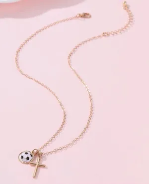 Gameday Sports Enthusiast Cross Necklace-Soccer thumbnail 1