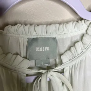 Anthropologie Maeve Mint Cold Shoulder Ruffle Blouse M‎ thumbnail 2