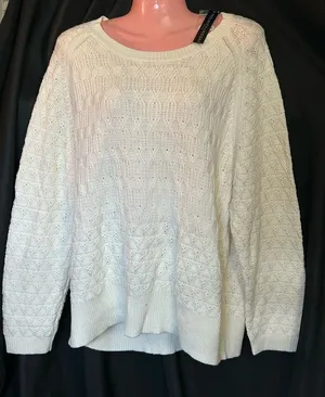 Preswick & Moore Women’s Classic Cream Cable Knit Sweater 3X NWT thumbnail 1