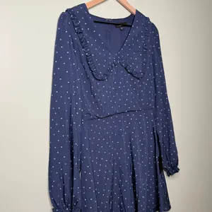NWT Lulus Sweetie Aura Polka Dot Mini Dress Navy Blue Women’s Size Medium thumbnail 6
