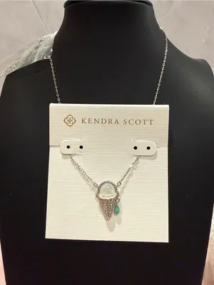 Kendra Scott | Silver Plated Mint Ice Cream Cone Pendant Necklace thumbnail 2