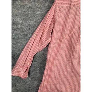 Lauren Ralph Lauren‎ Medium Shirt Button Up Pink Striped Long Sleeve Long Logo thumbnail 11