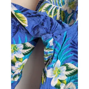White Stag Pants Retro Beach Print Rayon Blue Size Large 36/38 thumbnail 2