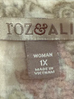 Roz & Ali floral sleeveless blouse size 1X . thumbnail 2
