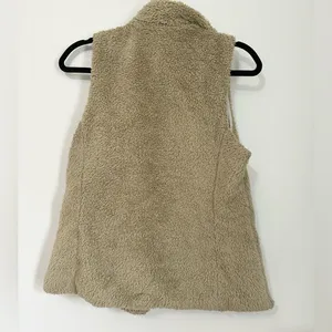 Patagonia Vest Women’s Medium Tan Los Gatos Sherpa Fleece Pockets Full Zip thumbnail 3