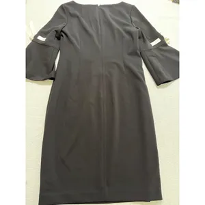 Calvin Klein Black Bell Sleeve Bow Sheath Dress Womens 12 Boat Neck CD8C117L thumbnail 6