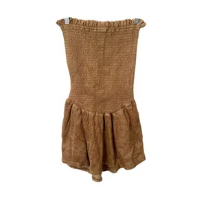 STRAIT. Terry Smocked Mini Dress Sugar Cane‎ M/L NEW NWT thumbnail 3
