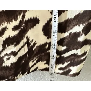 Michael Kors Brown & Cream Abstract‎ Print Bodycon Dress SZ 12 Old Money Chic thumbnail 14