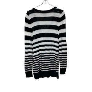 White House Black Market Women's Sweater‎ Snap Button Sparkle Striped Sz. Medium thumbnail 7