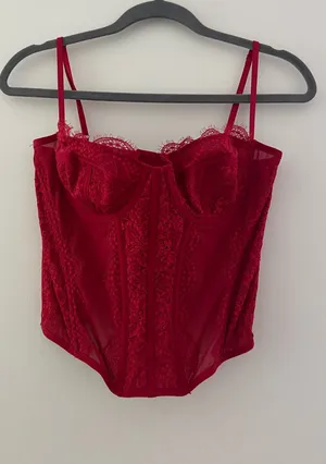Urban Outfitters Red Corset Top thumbnail 1