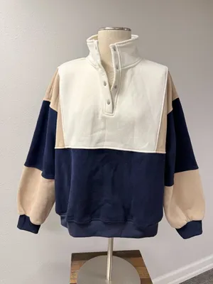 AEMI+CO Colorblock Pullover Blue Size L thumbnail 4