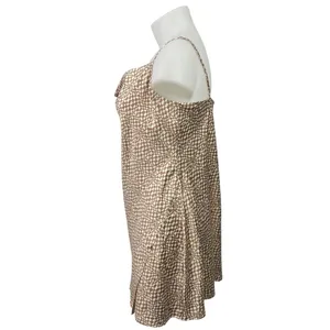 NEW Dynamite Brown Silk Satin Sleeveless Cowl Neck Mini Tank Robe Slip Dress XL thumbnail 2