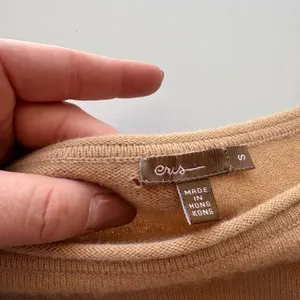 Cris Cashmere Sweater Womens Small Tan‎ Boatneck 3/4 Sleeve 100% Cashmere thumbnail 5