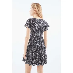 Urban Outfitters Julia Ruffle Black Floral Flutter Sleeve Tiered Mini Dress Sz S thumbnail 5