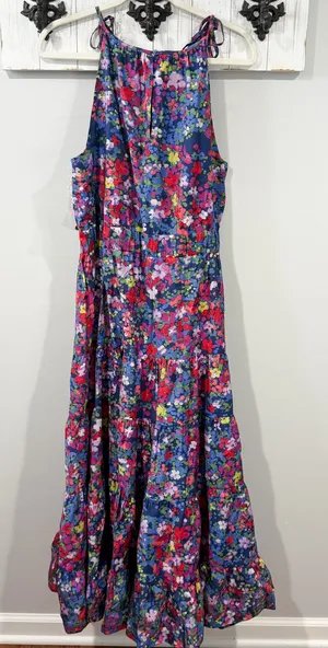 Summersalt High Neck Tiered Maxi Dress Floral Print Size L NWOT thumbnail 1