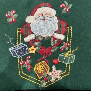 Vintage Embroidered Santa Crewneck Sweatshirt Women’s XL thumbnail 2