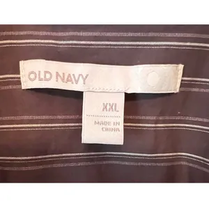 Old Navy Women's Purple Stripe Button Front‎ Size XXL 29" Long x 23" Pit to Pit thumbnail 3