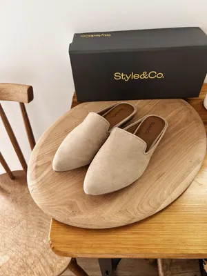 Style & Co. Taupe Pointed-Toe Slip-On Mules thumbnail 6