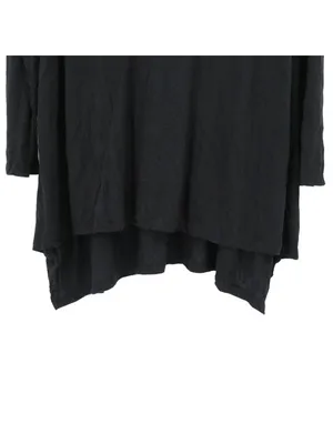 Comfy USA Black Crinkle Cowl Neck Lightweight Long Sleeve Hi/Low Tunic Top L thumbnail 3