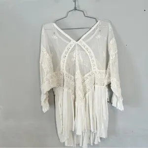 Free People Layered In Lace Swing Dress Tunic Ivory White Small thumbnail 9