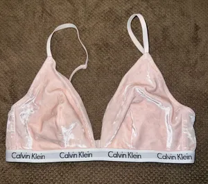 Calvin Klein Baby Pink Velvet Bralette thumbnail 1