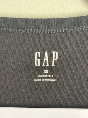GAP Black Favorite T Long Sleeve Henley Top Sz XS thumbnail 5