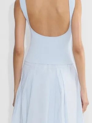 Aritzia Babaton Sculpt Knit Leading Top in Glacier Ice Blue Medium Low Back Tank thumbnail 2