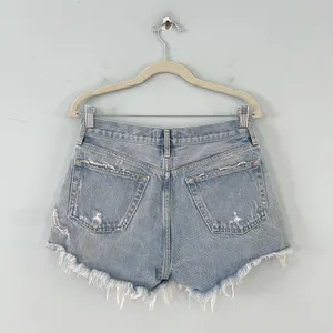Agolde Parker Vintage Cut Off Light Wash Denim Jean Shorts thumbnail 2