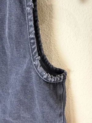 Wild Fable Black Denim Tie Front Vest Top Size Small Distressed Washed Jeans thumbnail 5