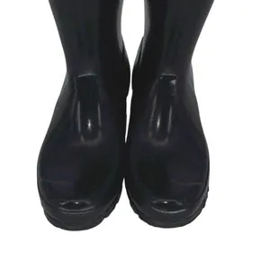 Hunter Womens Glossy Round Toe Slip‎ On Tall Rain Boots Black Size 4M/5F thumbnail 5