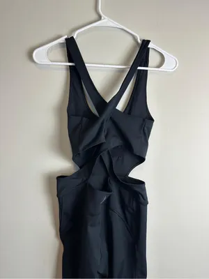FP Movement Free People Back It Up Jumpsuit Black Cutout Criss Cross Size S/P thumbnail 6