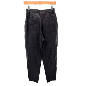 Valerie Stevens Sport Leather Pants Womens 4 Brown Straight Leg‎ Lined Vintage thumbnail 5